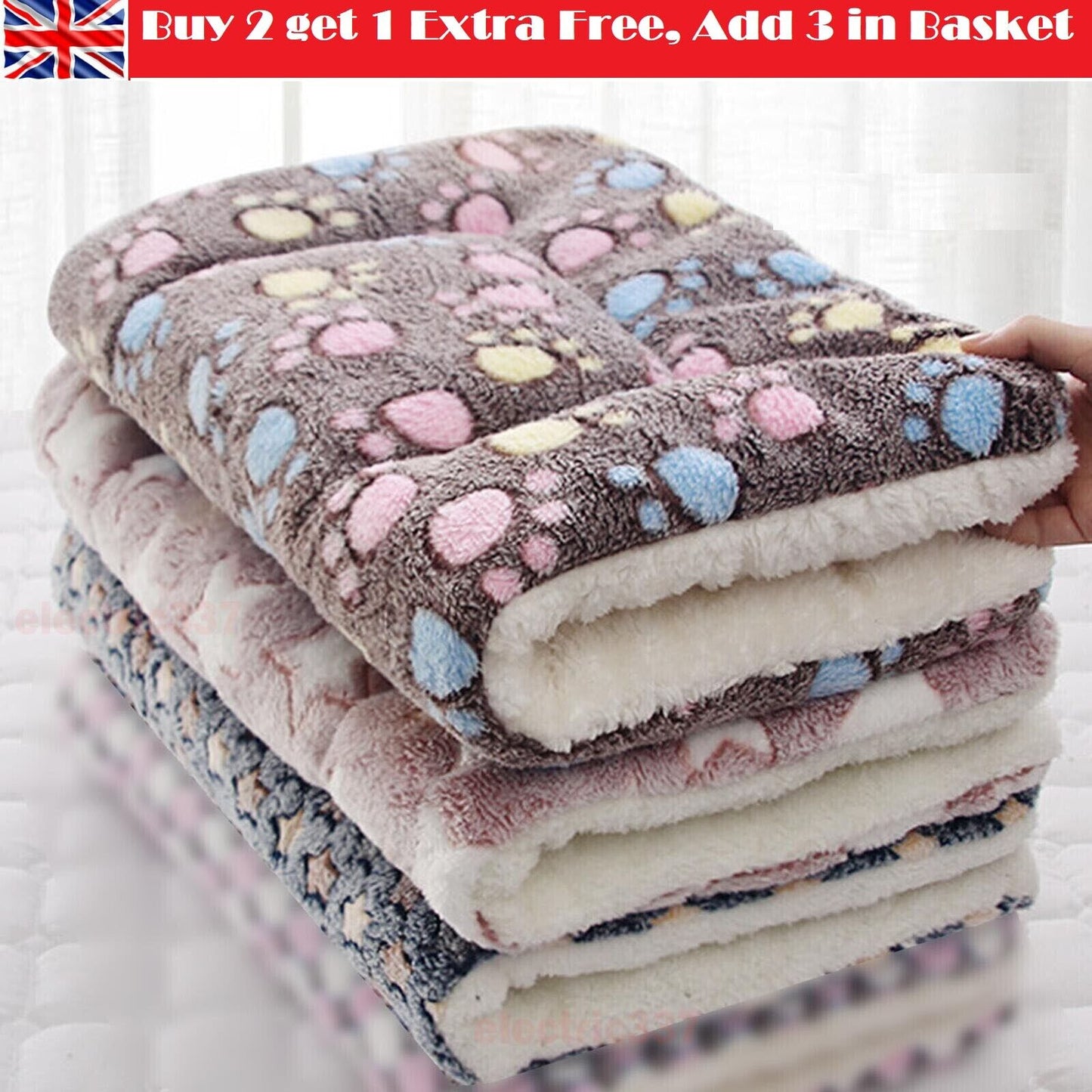 Premium Thermal Fleece Pet Blanket for Cats and Dogs - Soft and Cozy Bed Mat