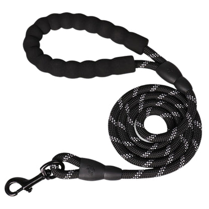 5FT Reflective Dog Lead 1.5M Rope Braided Pet Puppy Training Padded Leash Foam